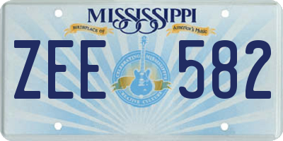 MS license plate ZEE582
