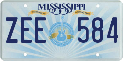 MS license plate ZEE584