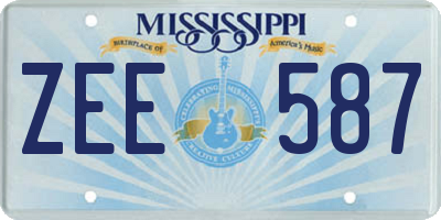 MS license plate ZEE587