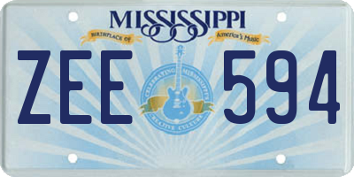 MS license plate ZEE594