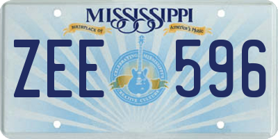 MS license plate ZEE596