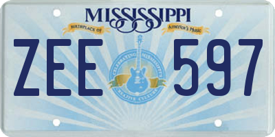 MS license plate ZEE597