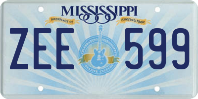MS license plate ZEE599
