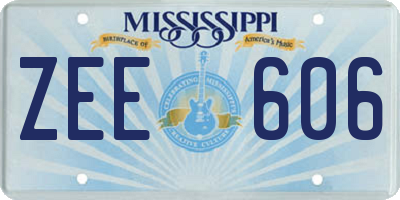 MS license plate ZEE606
