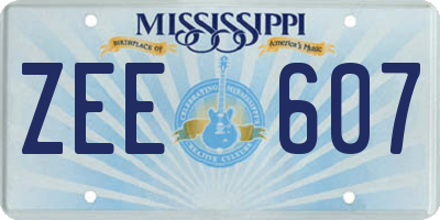 MS license plate ZEE607
