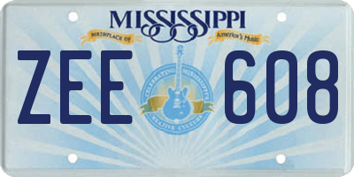 MS license plate ZEE608