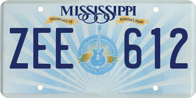 MS license plate ZEE612