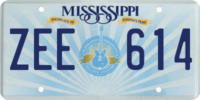 MS license plate ZEE614