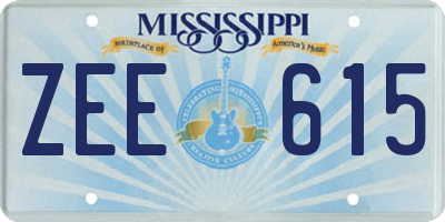 MS license plate ZEE615