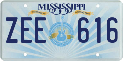 MS license plate ZEE616