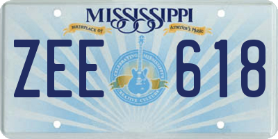 MS license plate ZEE618