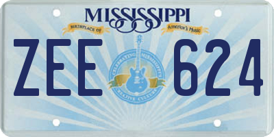 MS license plate ZEE624