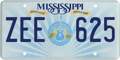 MS license plate ZEE625