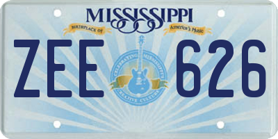 MS license plate ZEE626