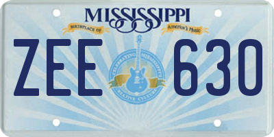 MS license plate ZEE630