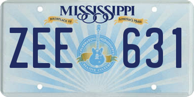 MS license plate ZEE631