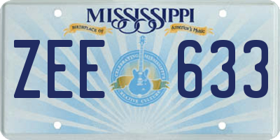 MS license plate ZEE633