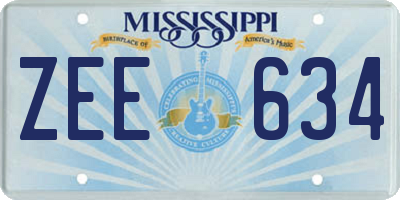 MS license plate ZEE634