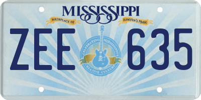 MS license plate ZEE635