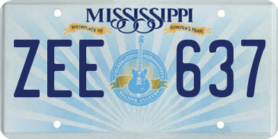 MS license plate ZEE637