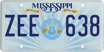 MS license plate ZEE638