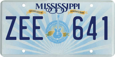 MS license plate ZEE641