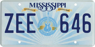 MS license plate ZEE646