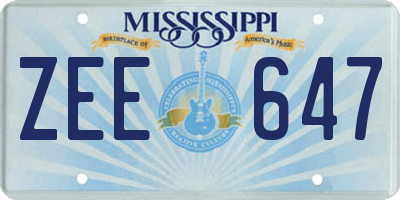 MS license plate ZEE647