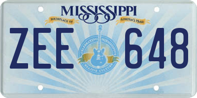 MS license plate ZEE648