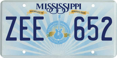 MS license plate ZEE652