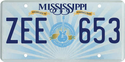 MS license plate ZEE653