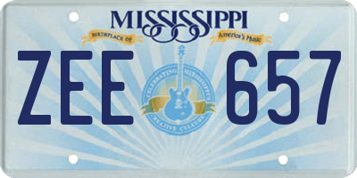 MS license plate ZEE657