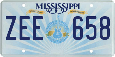 MS license plate ZEE658