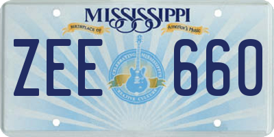MS license plate ZEE660