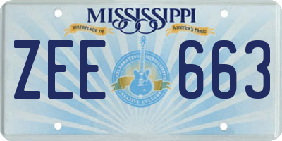 MS license plate ZEE663
