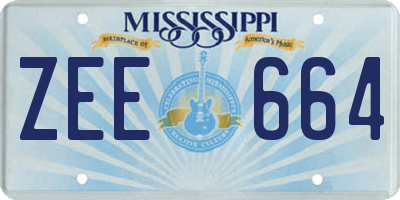 MS license plate ZEE664