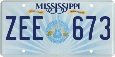 MS license plate ZEE673