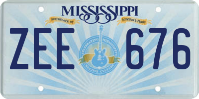 MS license plate ZEE676
