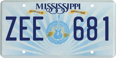 MS license plate ZEE681