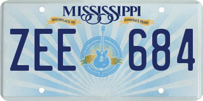 MS license plate ZEE684
