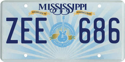 MS license plate ZEE686
