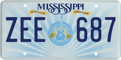 MS license plate ZEE687