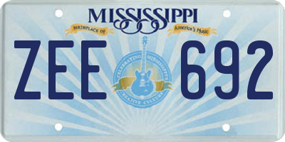 MS license plate ZEE692