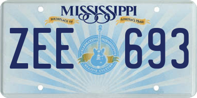 MS license plate ZEE693