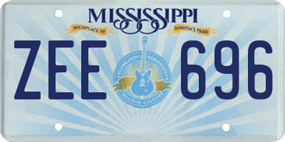 MS license plate ZEE696