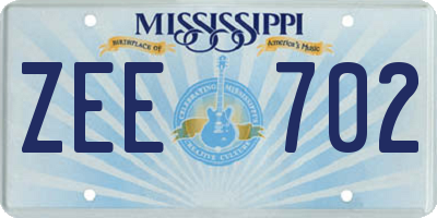 MS license plate ZEE702