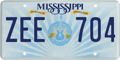 MS license plate ZEE704