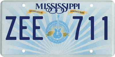 MS license plate ZEE711