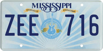 MS license plate ZEE716