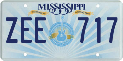 MS license plate ZEE717